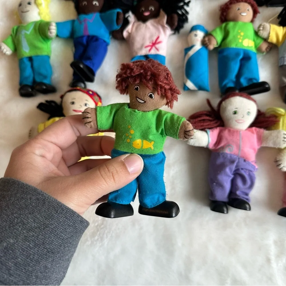 Lakeshore Learning Dollhouse Plush Figures Family Dolls Vintage Set of 13